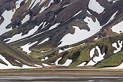 流纹岩,山,兰德玛纳,冰岛,欧洲