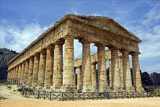 古希腊,多利安式,庙宇,塞杰斯塔,遗迹,西西里,意大利