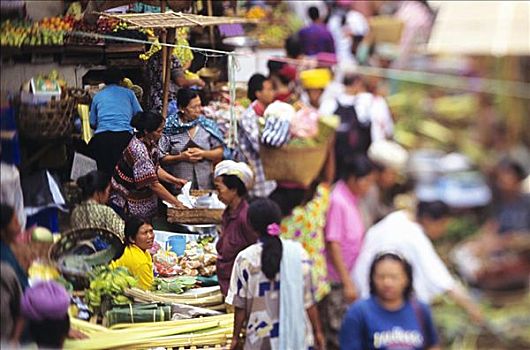印度尼西亚,巴厘岛,本地居民,购物,市场