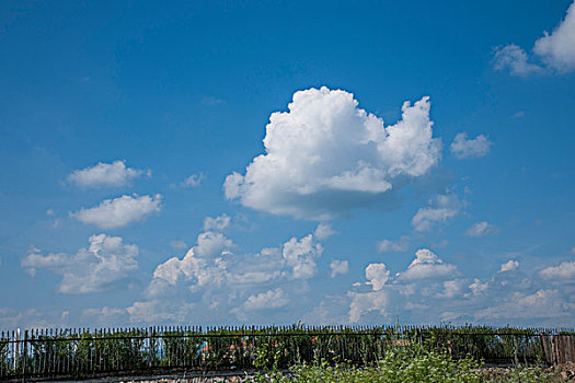 内蒙古呼伦贝尔额尔古纳草原上的蓝天白云