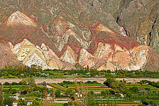 彩色,石头,层次,溪谷,胡胡伊省,阿根廷,南美