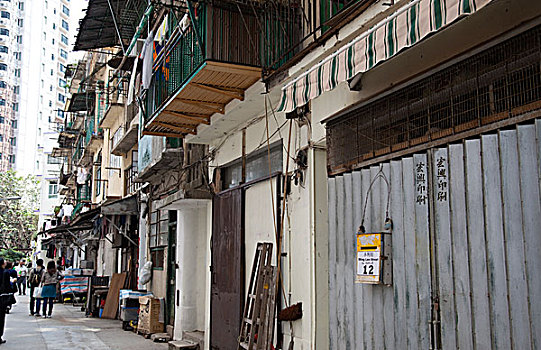 老,住宅,翼,街道,中心,香港