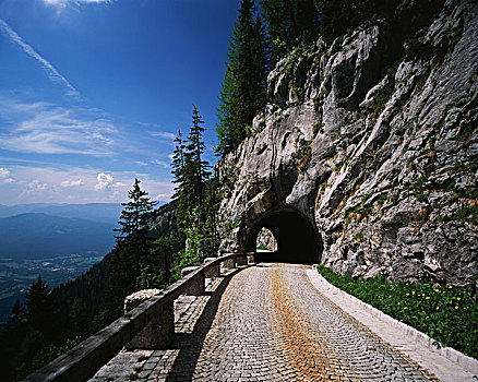 德国,巴伐利亚,山路,通过,隧道,大幅,尺寸