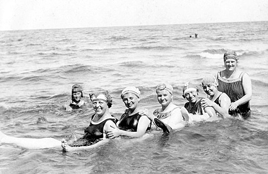 女人,浴,海中,20世纪30年代,德国,欧洲
