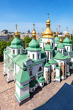俯视,圣徒,索菲亚,大教堂,基辅