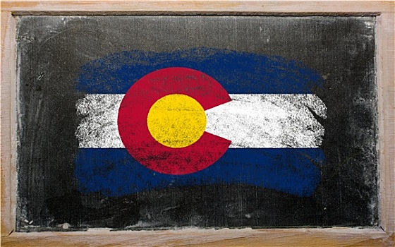 旗帜,美国,科罗拉多,黑板,涂绘,粉笔
