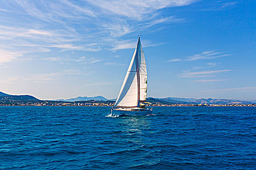帆船,航行,地中海,阿利坎特,西班牙
