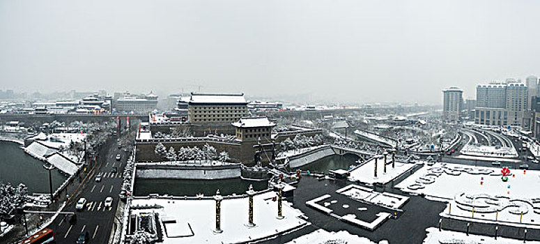 西安冬季城墙