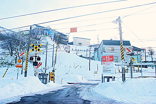 日本北海道小樽朝里雪景