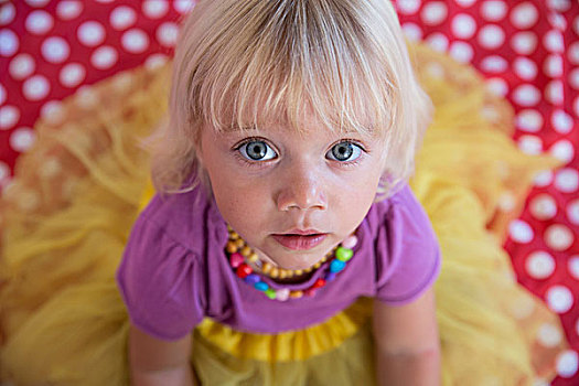 俯视,头像,女性,幼儿,蓝眼睛,金发