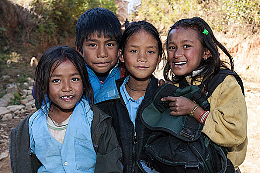 尼泊尔人,孩子,靠近,尼泊尔,亚洲