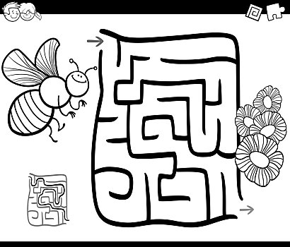 迷宫,蜜蜂,上色,书页