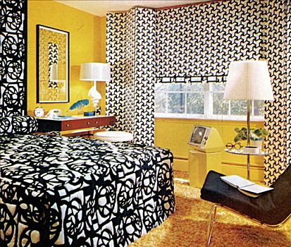 卧室,室内设计,60年代