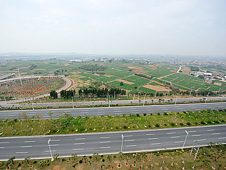 俯视,空,沥青,道路