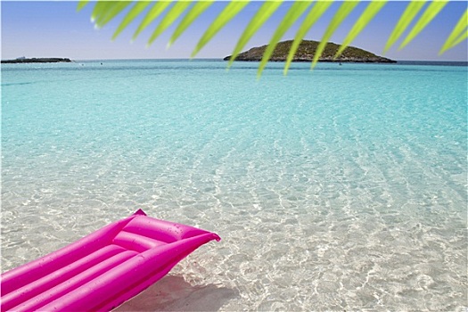 海滩,漂浮,休闲,粉色,热带,海洋,福门特拉岛