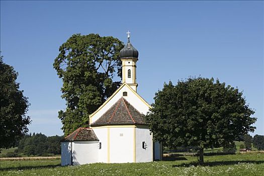 小教堂,靠近,上巴伐利亚,德国,欧洲