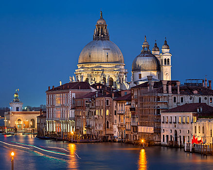 圣马利亚,行礼,教堂,晚上,威尼斯,意大利