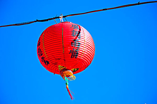 中国廟宇,传统的装饰,红色的东方灯笼