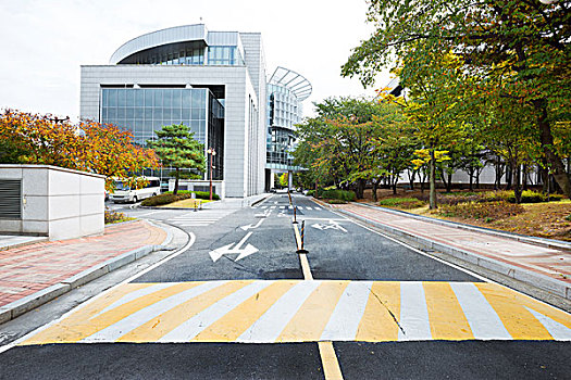 现代建筑,沥青,道路,首尔