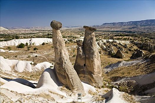 仙人烟囱岩,石头,风景,靠近,卡帕多西亚,中安那托利亚,土耳其,亚洲