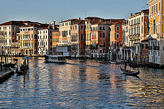 风景,大运河,小船,船,雷雅托桥,威尼斯,意大利