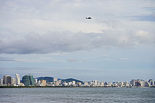 城市,建筑,海滨,沙滩,海滨浴场,三亚湾