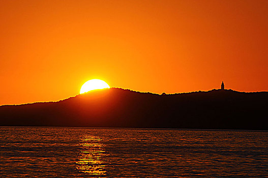 伊比萨岛,西班牙,风景,日落