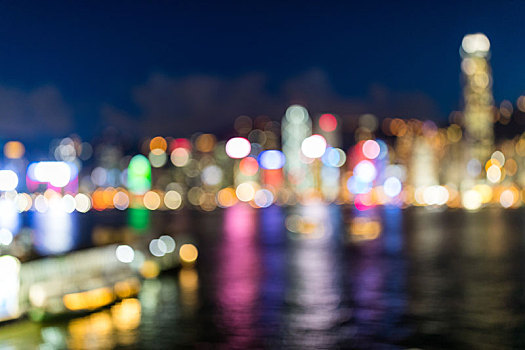 模糊,风景,香港,城市,夜晚
