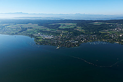 康士坦茨湖,瑟尔高,瑞士,航拍