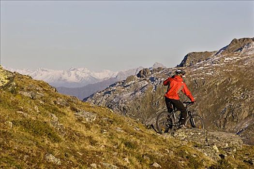 山地自行车,高山,区域,北方,提洛尔,奥地利,欧洲