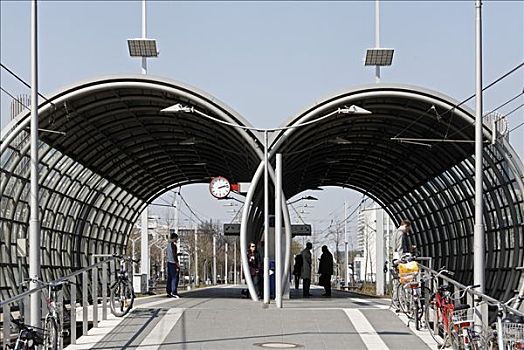 现代,电车站,一对,管,北莱茵威斯特伐利亚,德国,欧洲