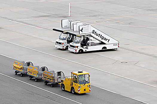 机场,交通工具,移动,行李,拖车,斯图加特,巴登符腾堡,德国,欧洲