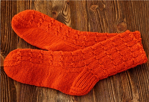 羊毛袜,橙色