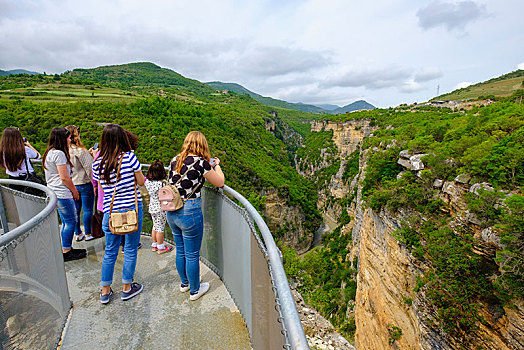 旅游,眺望台,峡谷,培拉特,阿尔巴尼亚,欧洲