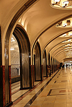 俄罗斯莫斯科地铁站台