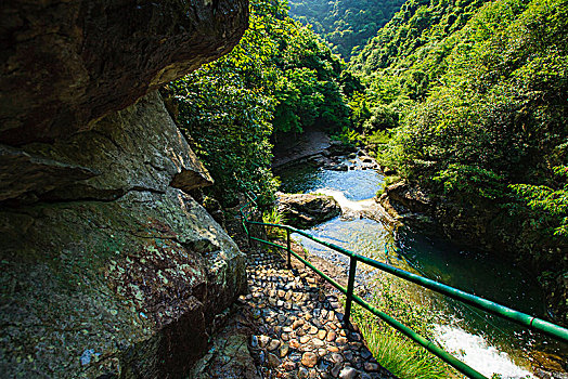 水池,瀑布,小溪