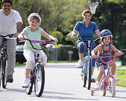 家庭,骑自行车
