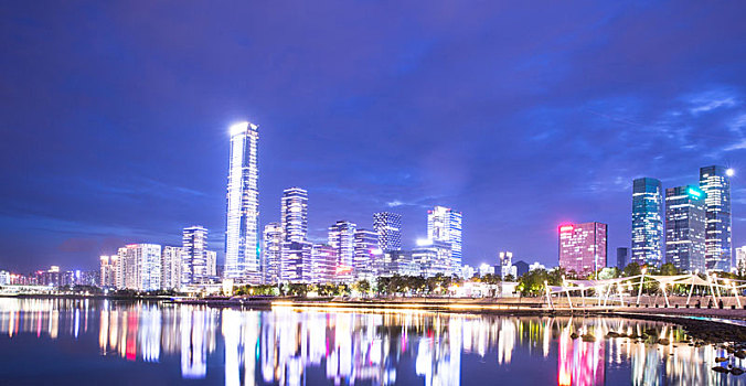 广东省深圳市南山区后海片区夜景