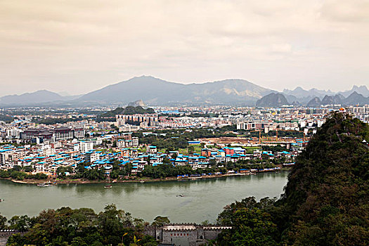 广西桂林市俯视图