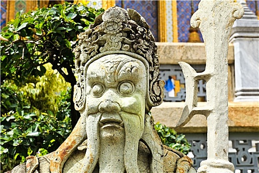 监护,雕塑,牦牛,寺庙,寺院,大皇宫,区域,一个,旅游,魅力,曼谷,泰国