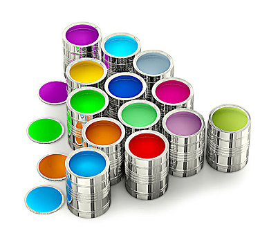 罐,彩色,颜料
