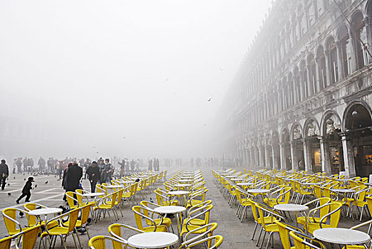 建筑,雾,威尼斯,威尼托,意大利,欧洲
