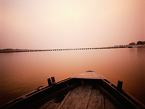 船,桥,恒河,印度