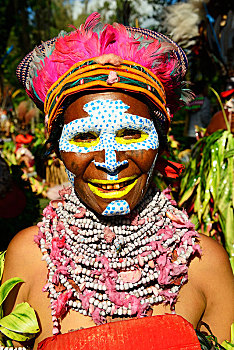 准备,高地,部落,钩,大,唱歌,节日,戈罗卡,巴布亚新几内亚,大洋洲