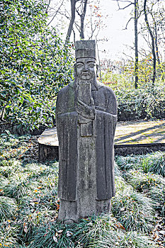 杭州西湖景区于谦墓雕像
