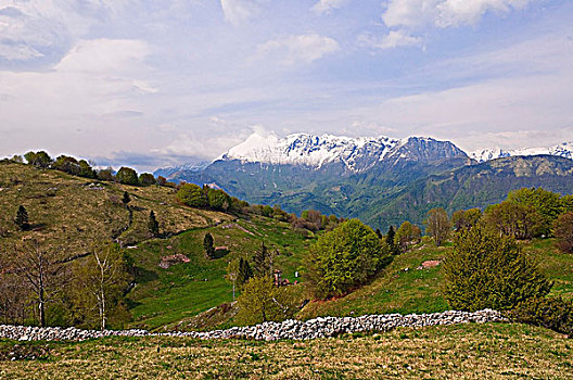 石墙,山峦,山谷,斯洛文尼亚