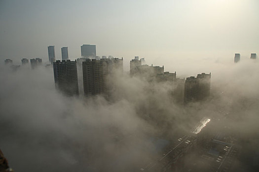 日照市海边出现平流雾奇观,美轮美奂犹如人间仙境