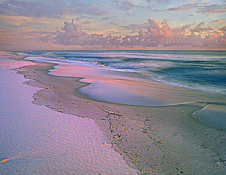 海滩,日出,海湾群岛,国家海岸,佛罗里达