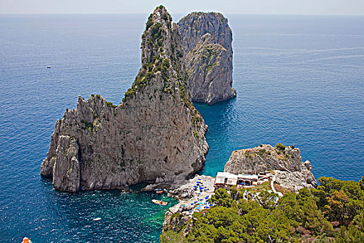 法拉利尼岩石,南海岸,卡普里岛,那不勒斯湾,坎帕尼亚区,区域,意大利,欧洲
