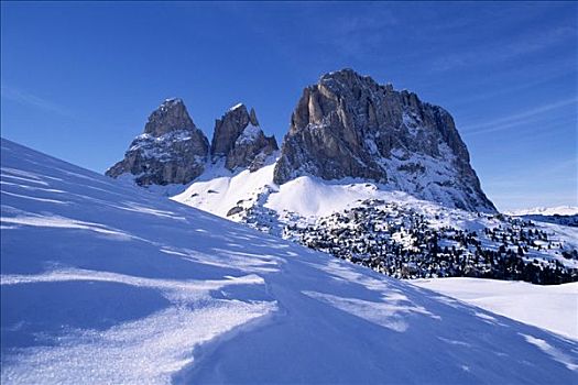 正面,冬天,白云岩,南蒂罗尔,意大利,欧洲
